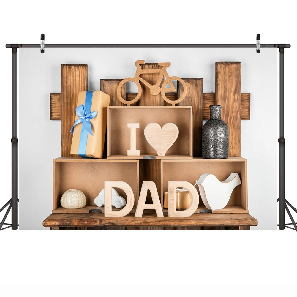 Mohofoto Подарочный тематический праздничный баннер с надписью I Love Dad фон для