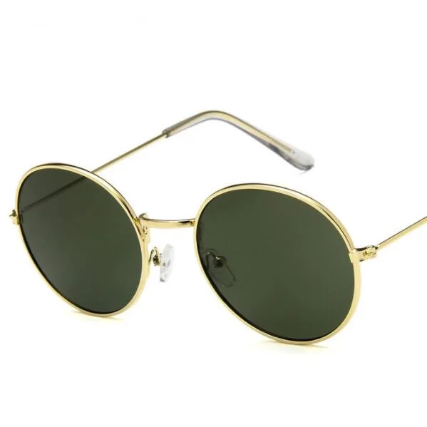 green COOLSIR, круглые солнцезащитные очки для женщин, красные, желтые, синие, зеленые, прозрачные линзы, солнцезащитные очки для женщин, маленькие, в стиле хип-хоп, солнцезащитные очки De Sol - Цвет линз: green
