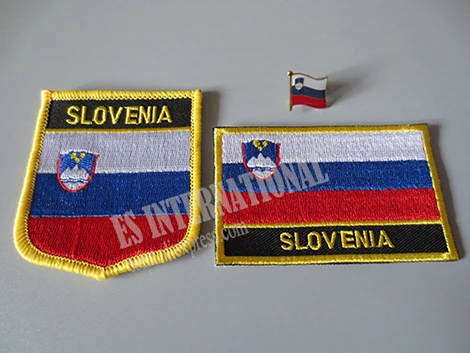 Set of 3 ones Нашивки с вышивкой в виде национального флага и Металлический Нагрудный значок с флагом - Цвет: Set of 3 ones