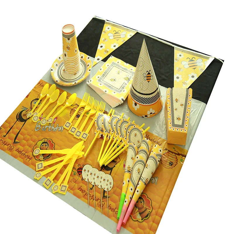 Пчелы фильм тема День Рождения украшения &quotшмель&quot &quotНабор одноразовой посуды