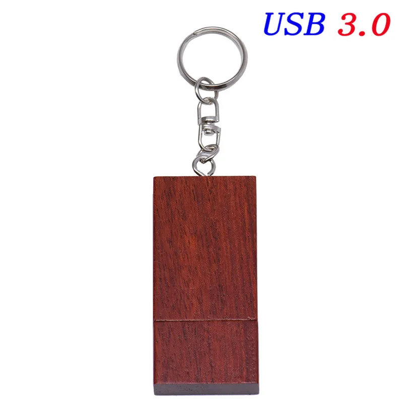 JASTER USB 3,0 5-цветная квадратная деревянная и бамбуковая usb+ цепь+ нажимная коробка USB флэш-накопитель 4 ГБ 8 ГБ 16 ГБ 32 ГБ 64 ГБ диск памяти - Цвет: Rose wood no box