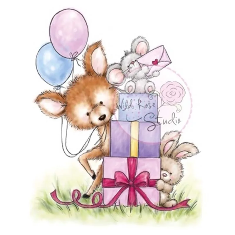 Дикий розовый резиновый силиконовый прозрачный штампы для скрапбукинга тампоны