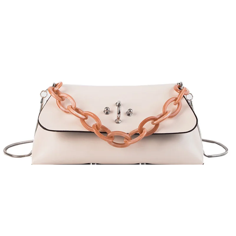 Роскошная дизайнерская сумка мессенджер на цепочке женская кожаные сумки через