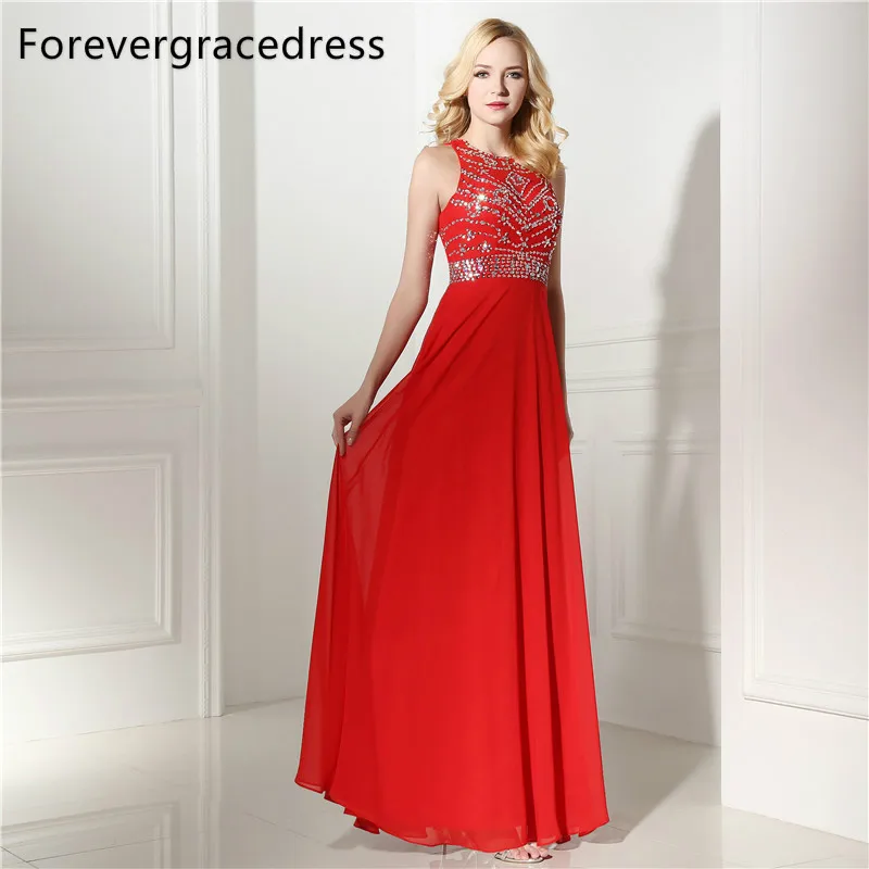 Forevergracedress реальные фотографии красное платье трапециевидной формы для