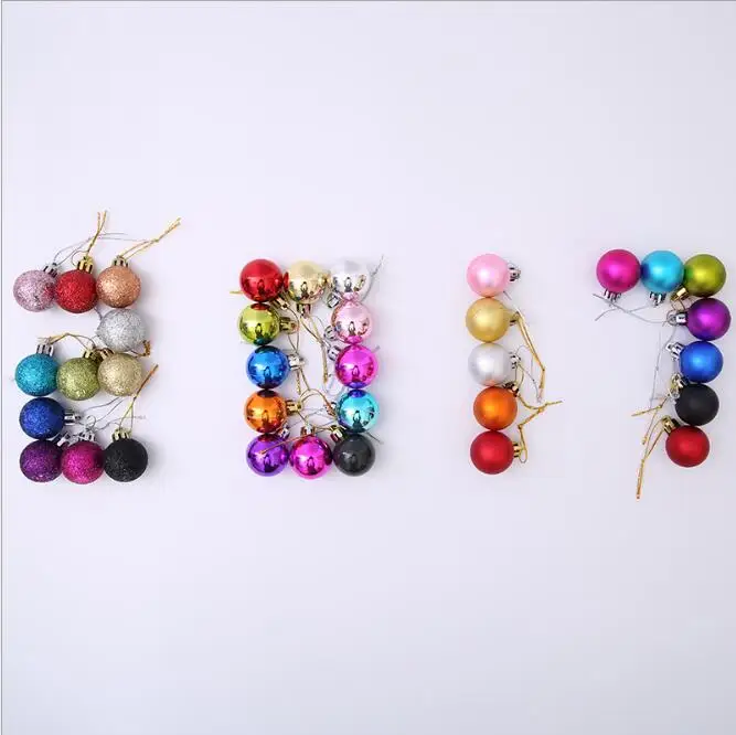 24 Pcs/Set 10 Colors Glitter Christmas Baubles Ornament Ball Party Home Garden Decoration For Tree SDQ-96 |
