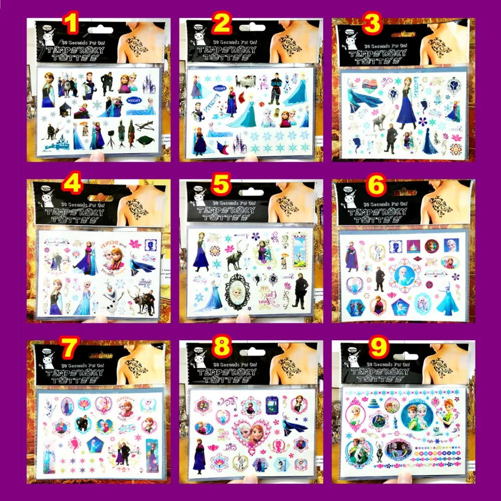 SHNAPIGN ледяная принцесса Детская временная татуировка боди арт флеш наклейки 17*10