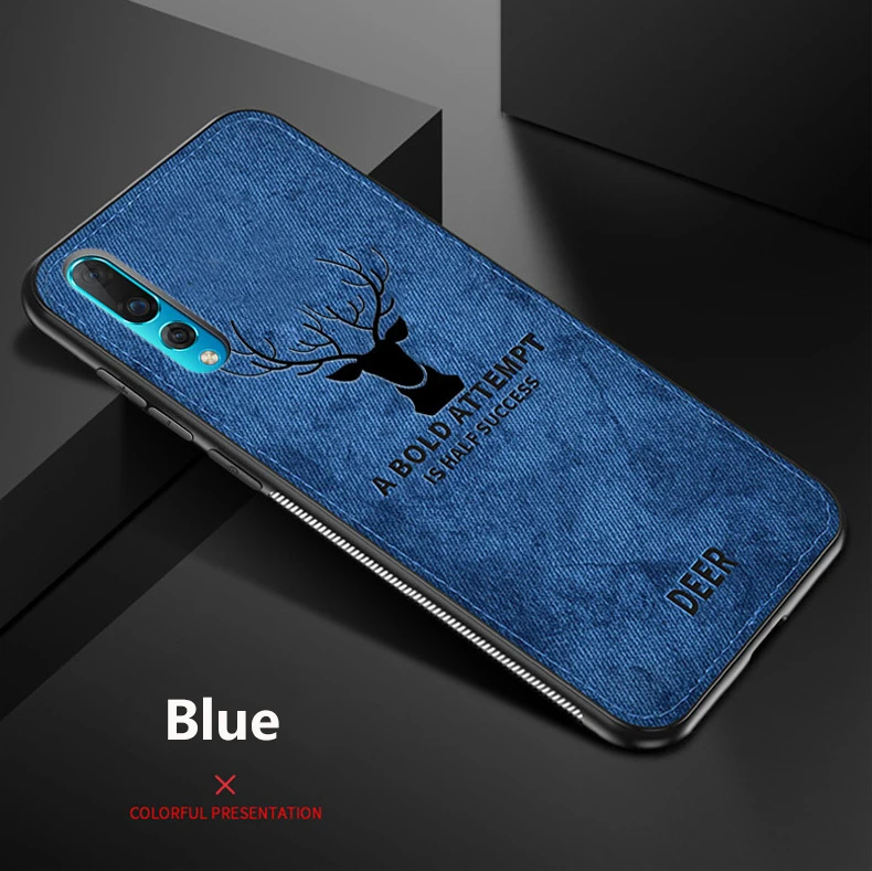 Hot Cloth Texture Deer 3D Soft TPU Magnetic Car Case for Samsung Galaxy A20 Built-in Magnet Plate Case for A30 A40 A50 A70 Cover