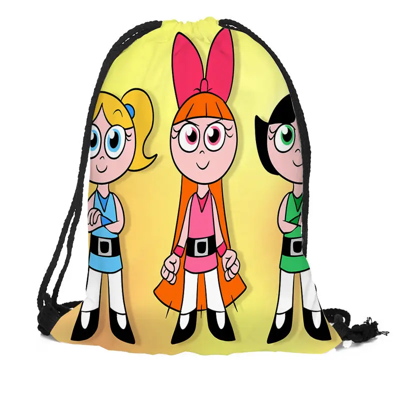 На заказ Powerpuff рюкзак с рисунком для девочек шелковая мягкая сумка большая Sapacity больше размеров на заказ - Цвет: 5