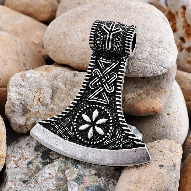 Перу подвеска в виде топора Коло ужас Двусторонняя Aegishjalmur амулет Перевозка груза