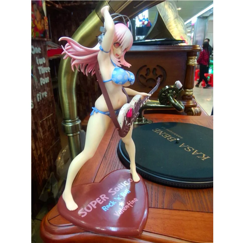 20 см SONICO Аниме Фигурка Супер фигурка Валентина шоколадная гитара купальник
