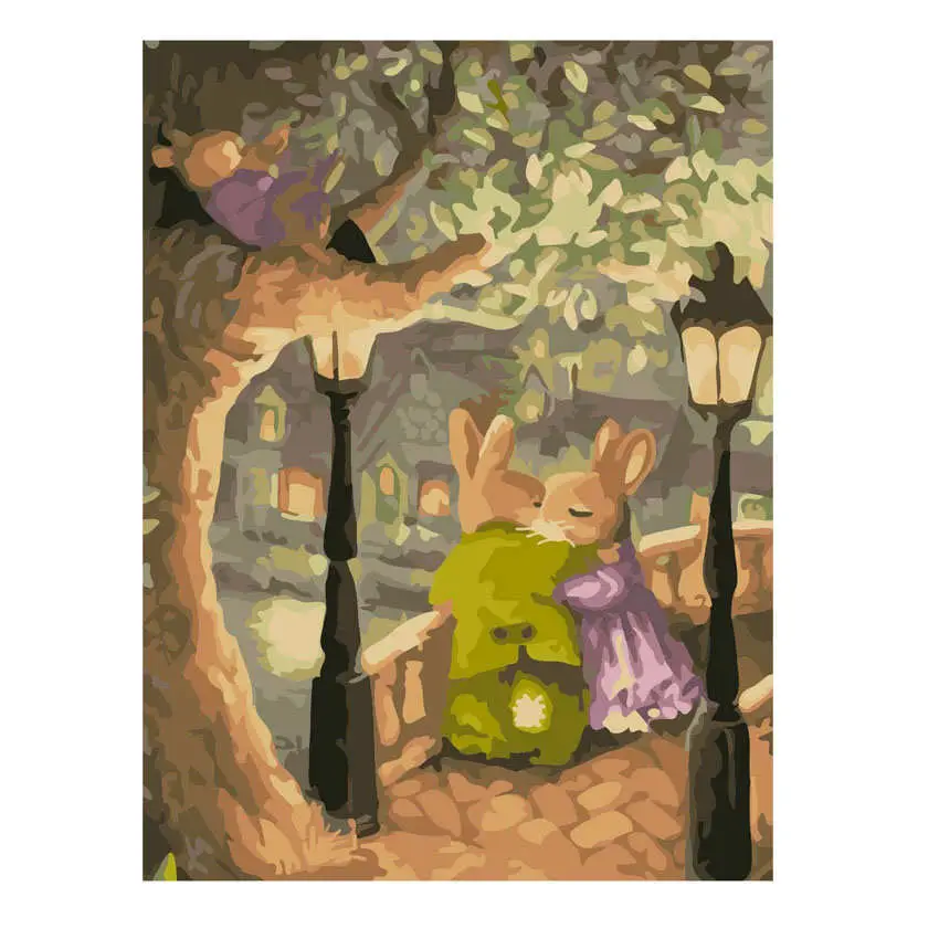 animal painting 7 WONZOM милый кот Сделай Сам масляная краска по номерам настенное изображение на холсте раскраска краска по номерам кисть для рисования животных ручная краска ed Craft - Цвет: animal painting 7