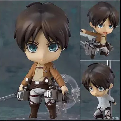 Нападение на Titan Nendoroid 375 # Эрен Jaeger Игрушка эрен ПВХ Рисунок 10 СМ Аниме