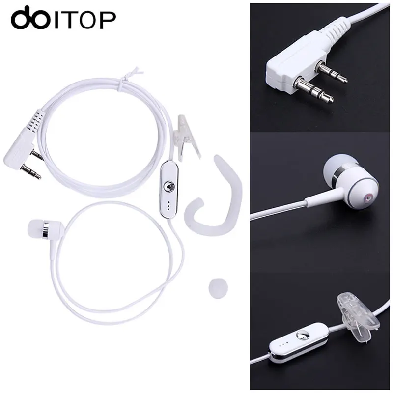 DOITOP 2 Pin наушники гарнитура Ушные крючки гарнитура вкладыши PTT Микрофон для BAOFENG KENWOOD Retevis HYT радио Walkie Talkie переговорные A3 наушники наушники для рации наушники с радио