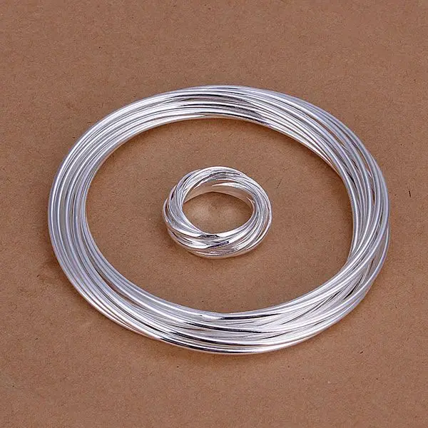 S304 925 Горячая продажа Серебряный цвет Ювелирные наборы для женщин Модный