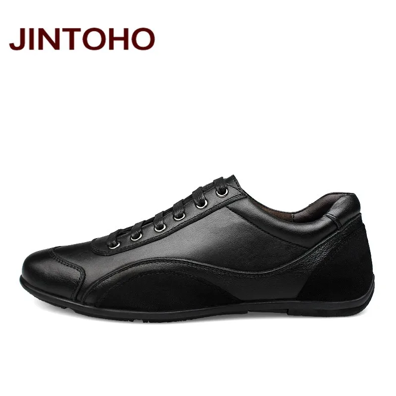 JINTOHO Мужская обувь из натуральной кожи большие размеры 36-48 повседневная с