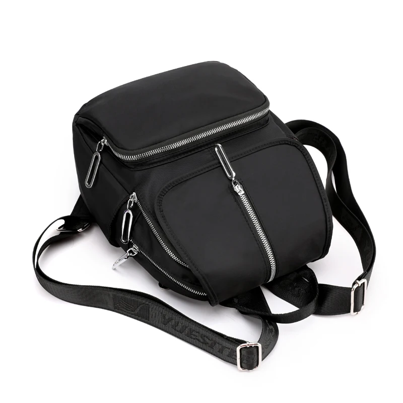 Lightweight Nylon Backpack Waterproof Breathable Fabric Students School Bag Fashion Solid Color Shoulder Schoolbag Knapsack