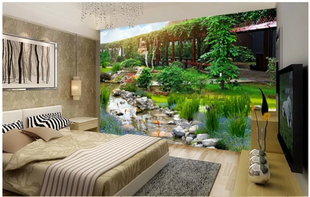 3d обои на заказ фотообои с изображением китайского сада парка пейзажа фона для