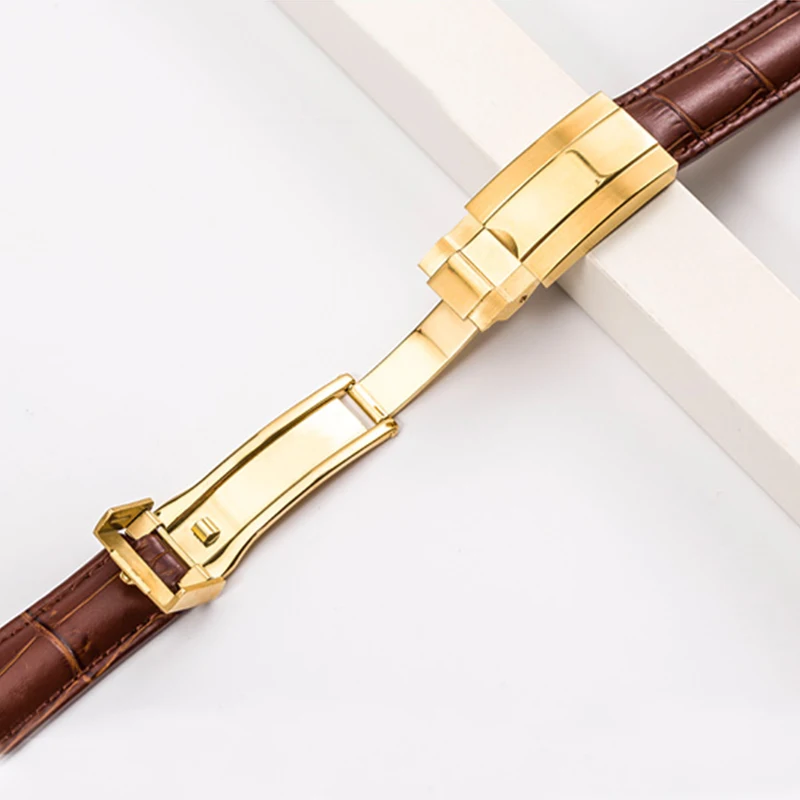 Watch accessories For Rolex leather watch strap with men's water ghost watch series 20mm ladies sports strap folding buckle