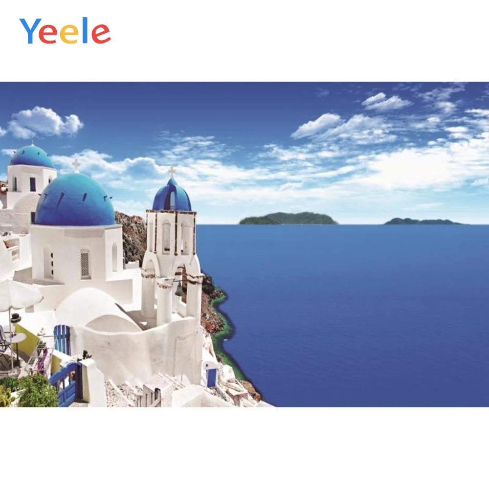 Yeele Blue Sea Sky Castle Island Travel Portrait Photography Backgrounds Customized Photographic Backdrops For Photo Studio | Электроника