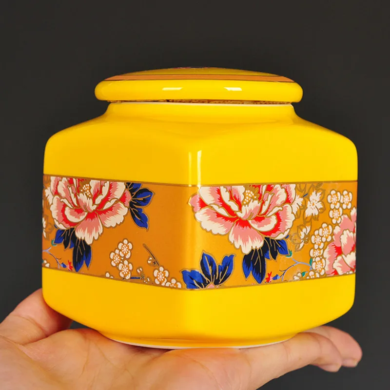 

Китайская классическая керамическая маленькая чайная банка Цзиндэчжэнь с цветочным узором, портативная мини-декоративная ваза, подарок на...