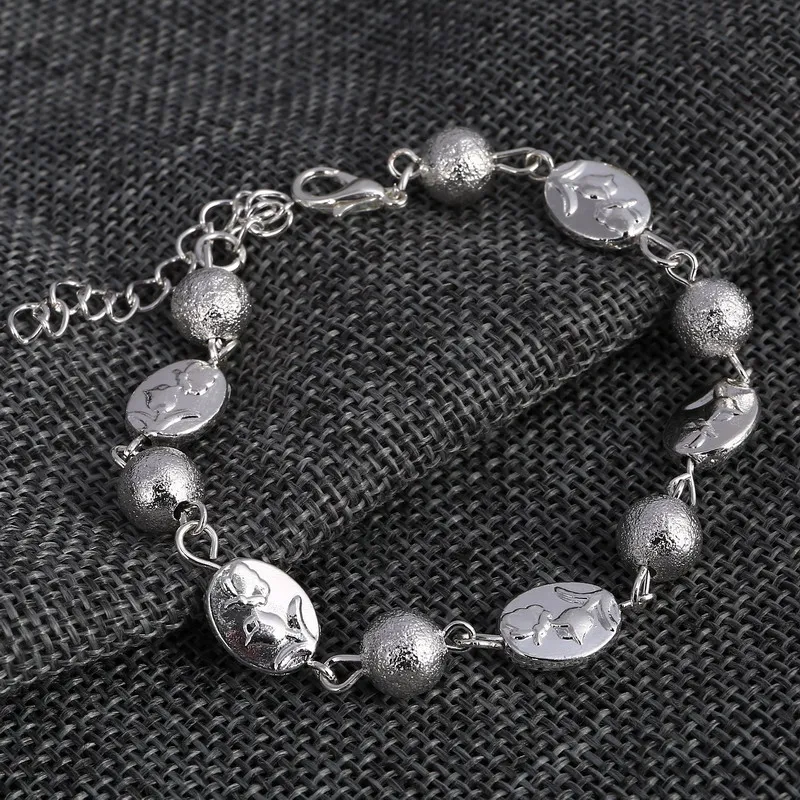 Наружная торговля резные браслеты с подвесками в виде цветов цинковые бусинами