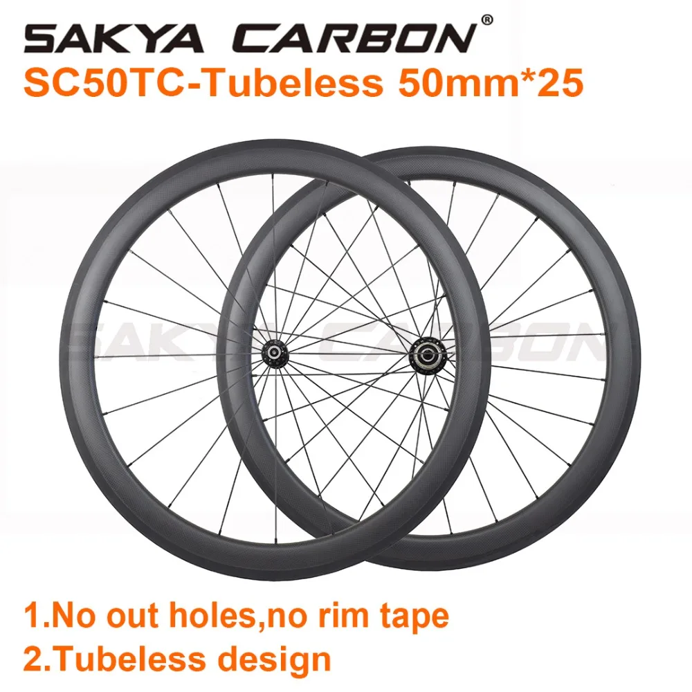 SC50TC Tubeless колеса 50 мм бескамерная дорожная велосипеда карбоновые с фокусным