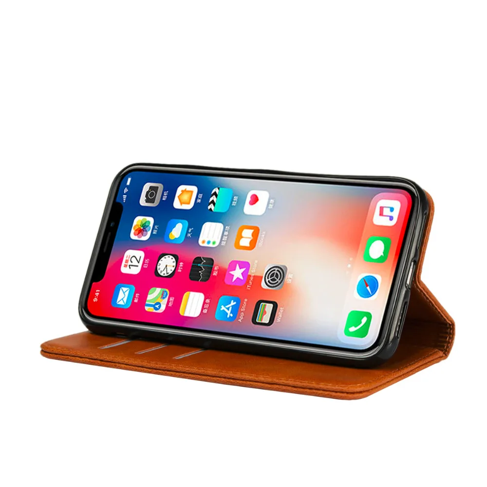 Роскошный чехол-книжка для Apple iPhone X XS XR MAX 6 6s 7 8 Plus Ультратонкий из искусственной