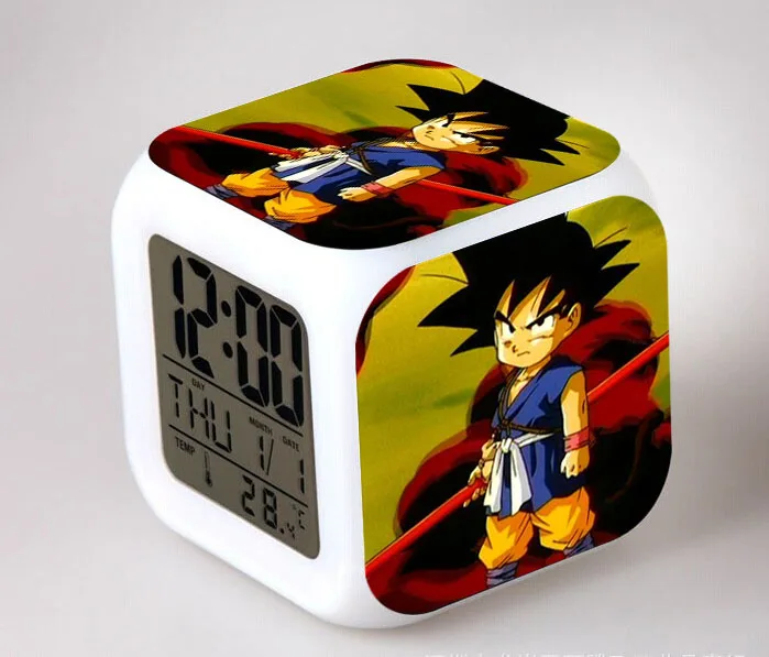 Аниме фигурки Dragon Ball z светодиодный цветной сенсорный светильник Супер Saiyan God супер Гоку Вегета будильник ПВХ Супер Figma детские игрушки