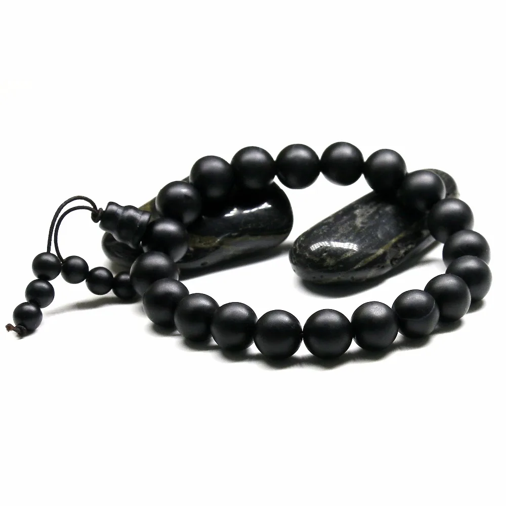 100% натуральный черный Бянь камень энергия здоровья браслет для мужчин здоровье 10