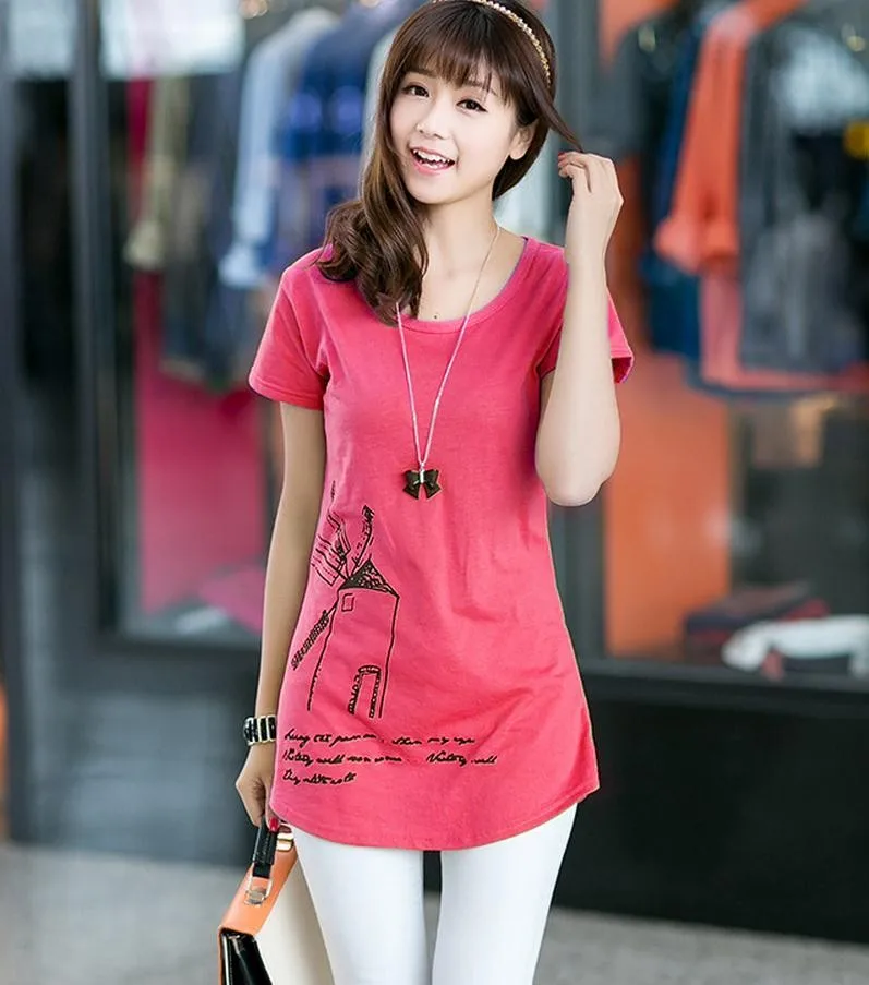Женские модные футболки в Корейском стиле большие размеры хорошее качество