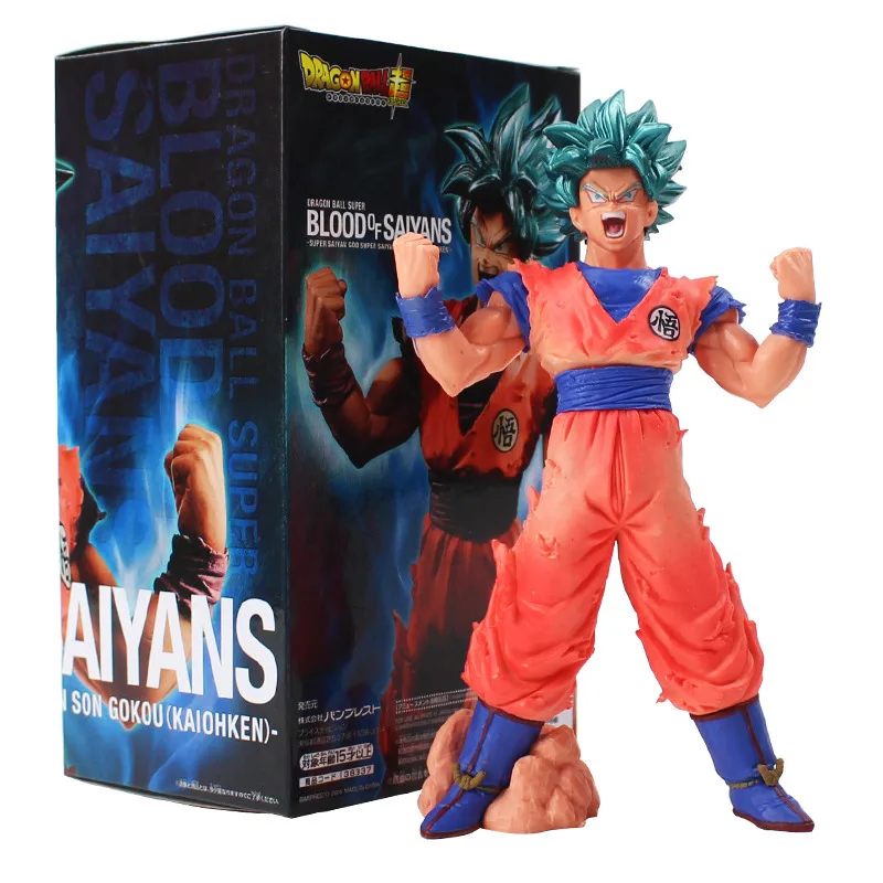 Blue Hair With Box Dragon Ball Z сын Goku vegeta фигурка крови Саян сражение 4 поврежденные детские игрушки подарок - Цвет: Blue Hair With Box