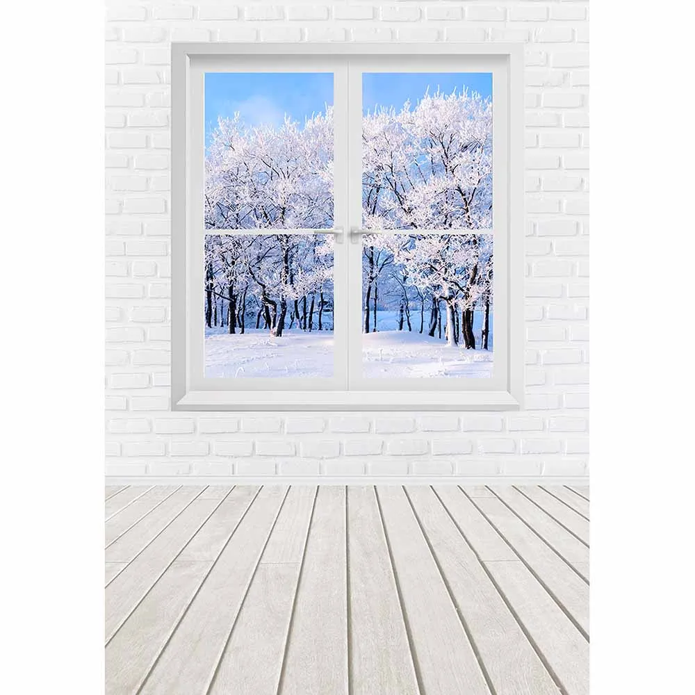 Allenjoy фотографический Рождественский фон для помещений Снежная зима кирпичная