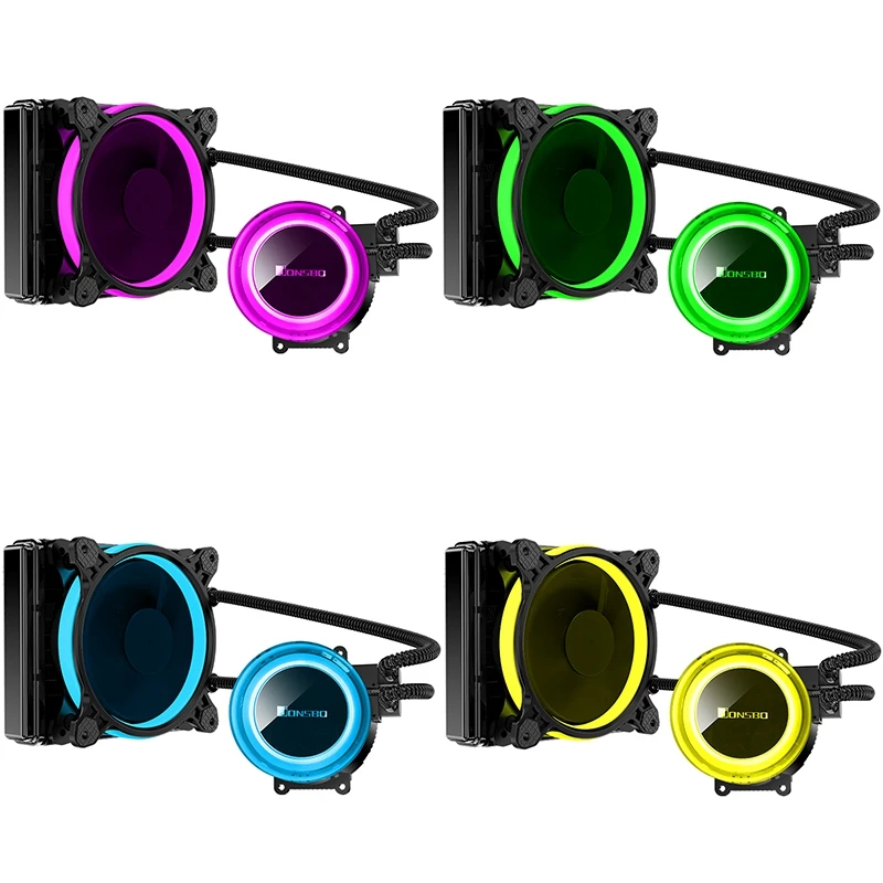 Jonsbo Tw2-120 Cpu водяное охлаждение 4Pin 12 см вентилятор Rgb Aura 256 цвет авто Изменение светодиодный радиатор для Amd Intel