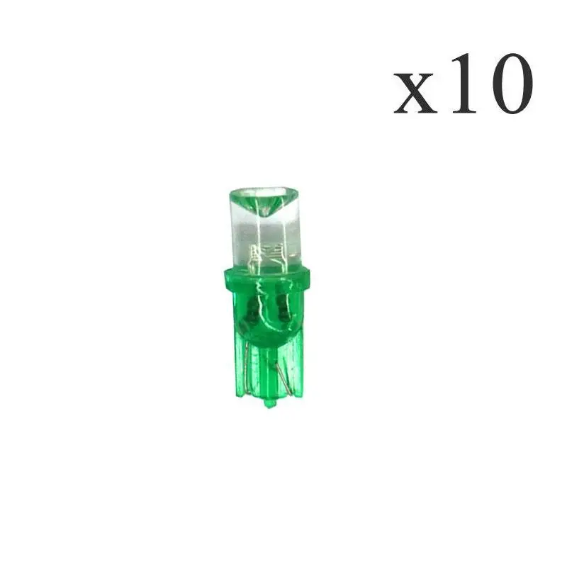 10 шт. светодиодный T8 t10 W5W 194 12V 0 5 W 3000K автомобильный светлый зеленый для мото
