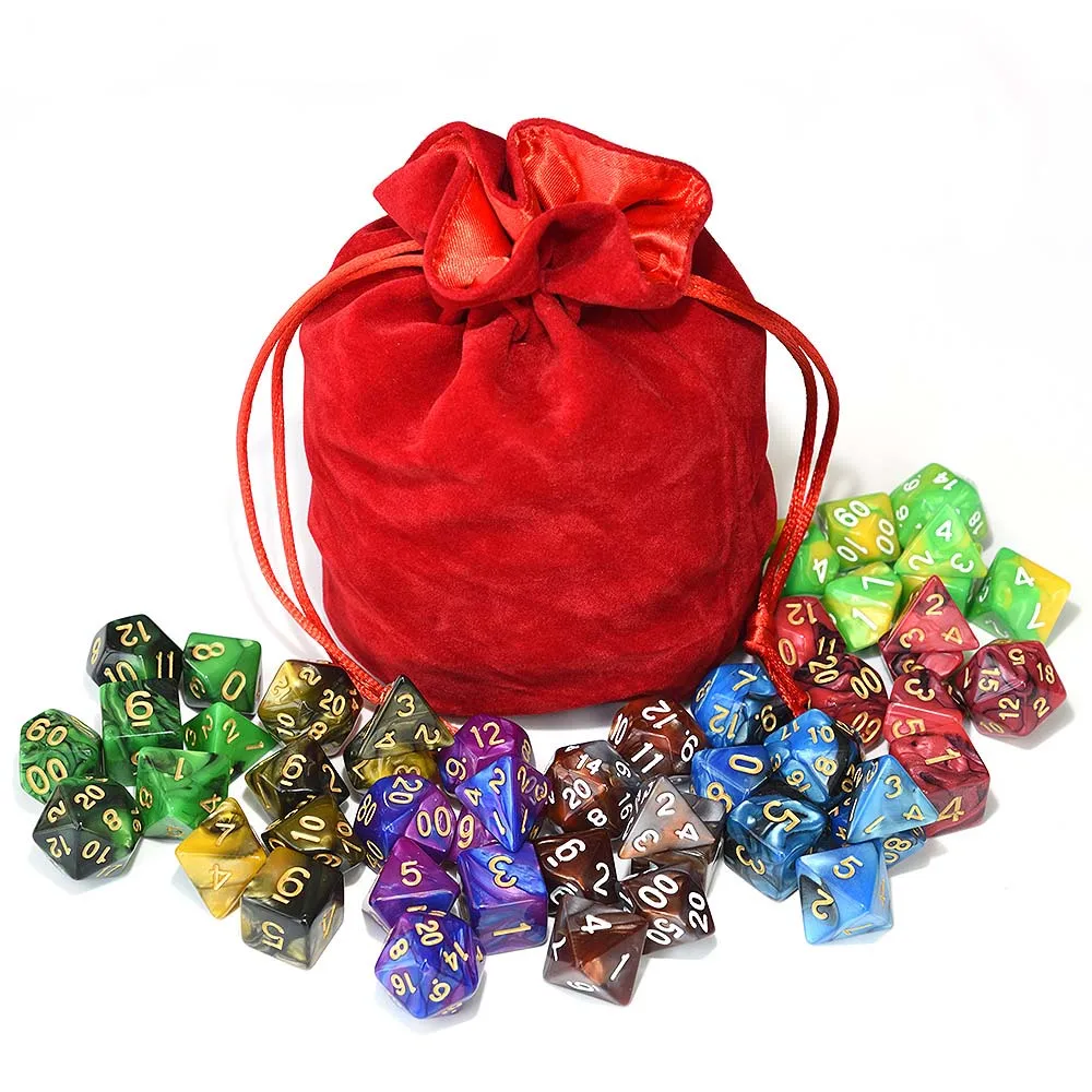 49 шт многогранные кости игральные DND двойной цветные с мешком для Подземелья и