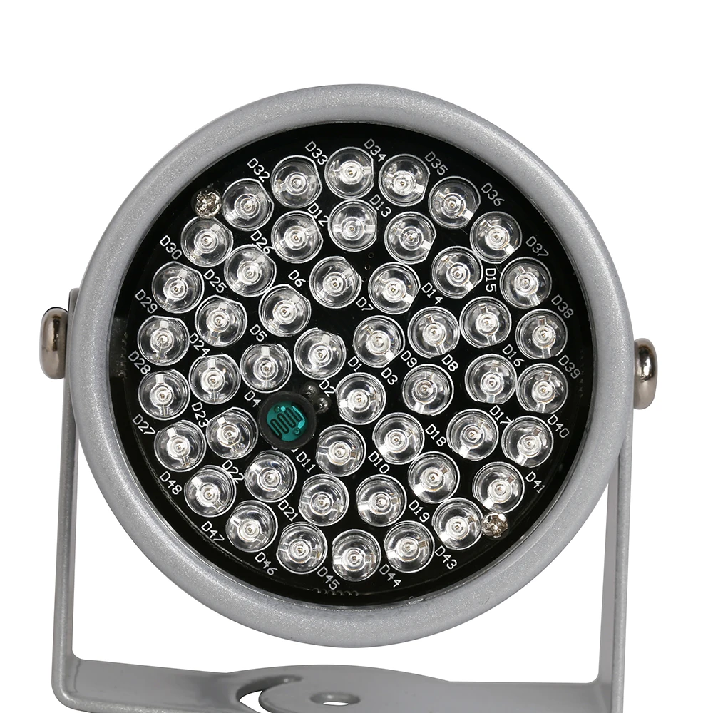 AZISHN CCTV LED инфракрасный осветитель 48 шт. ИК светодиоды ночного видения IP66 инфракрасный CCTV заполняющий светильник металлический водонепроницаемый для камеры видеонаблюдения