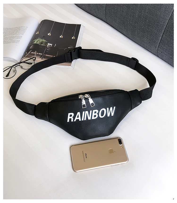 LJT Luxury Design Women PU Leather Waist Bag Female Rivet Casual Fanny Packs Belt Bag Handbag and Purse Female Mini Chest Bags