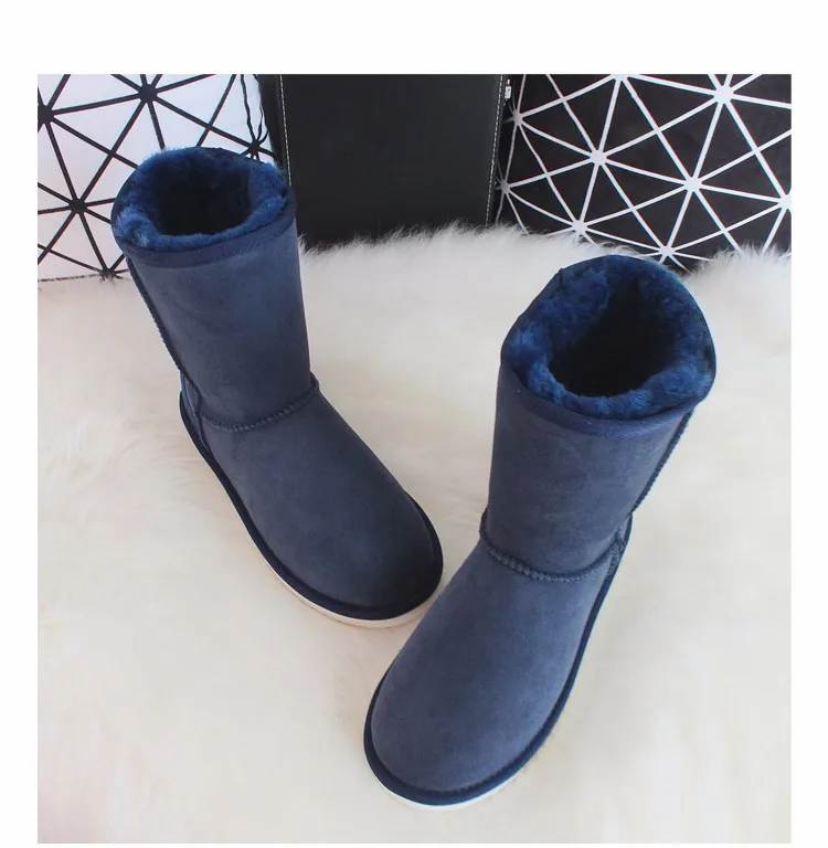G& Zaco/Роскошные зимние сапоги; женские сапоги из овечьей шерсти; зимние сапоги из натуральной овечьей кожи; классические женские замшевые сапоги до середины икры