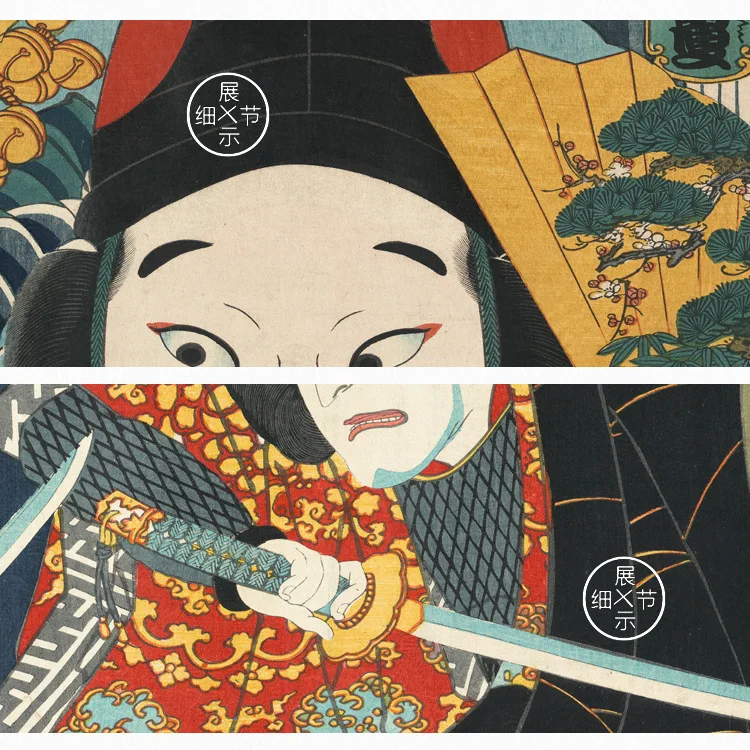 Японский стиль Ukiyoe Yamato-e подвесной прокрутки живопись Постеры-холсты и репродукции, настенное искусство настенные картины нордический домашний декор