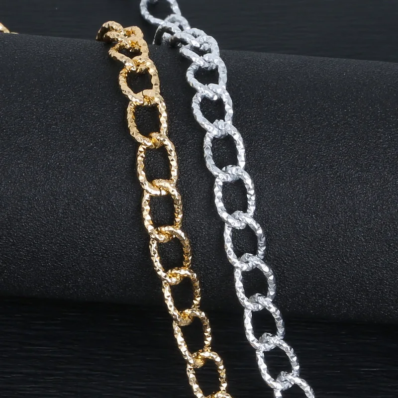 NiceBeads 14x9 мм алюминий 3 м модная Посеребренная/светильник-Золотая цепь для