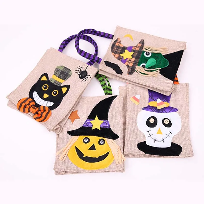 4 стиля на Хэллоуин с надписью Trick or treat Тыква привидение Паук Детская