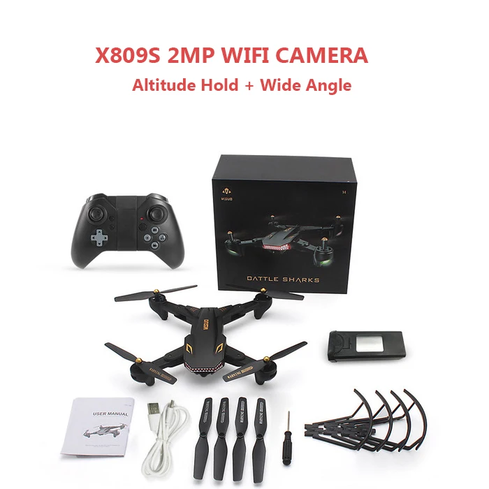 Зеленый VISUO XS809S 2.0MP широкоугольная камера Wifi FPV складной Дрон один ключ возврат высоты удерживающий g-сенсор Квадрокоптер RC игрушки в подарок - Цвет: Зеленый