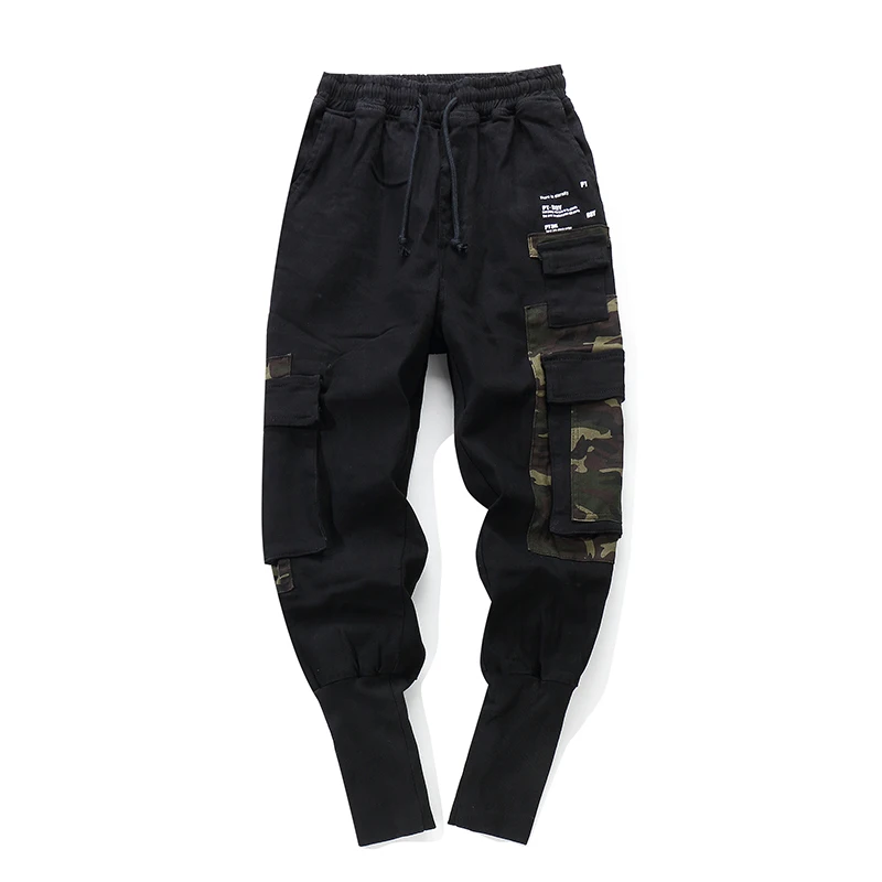 Брюки GMANCL мужские камуфляжные приталенные повседневные штаны в стиле пэчворк