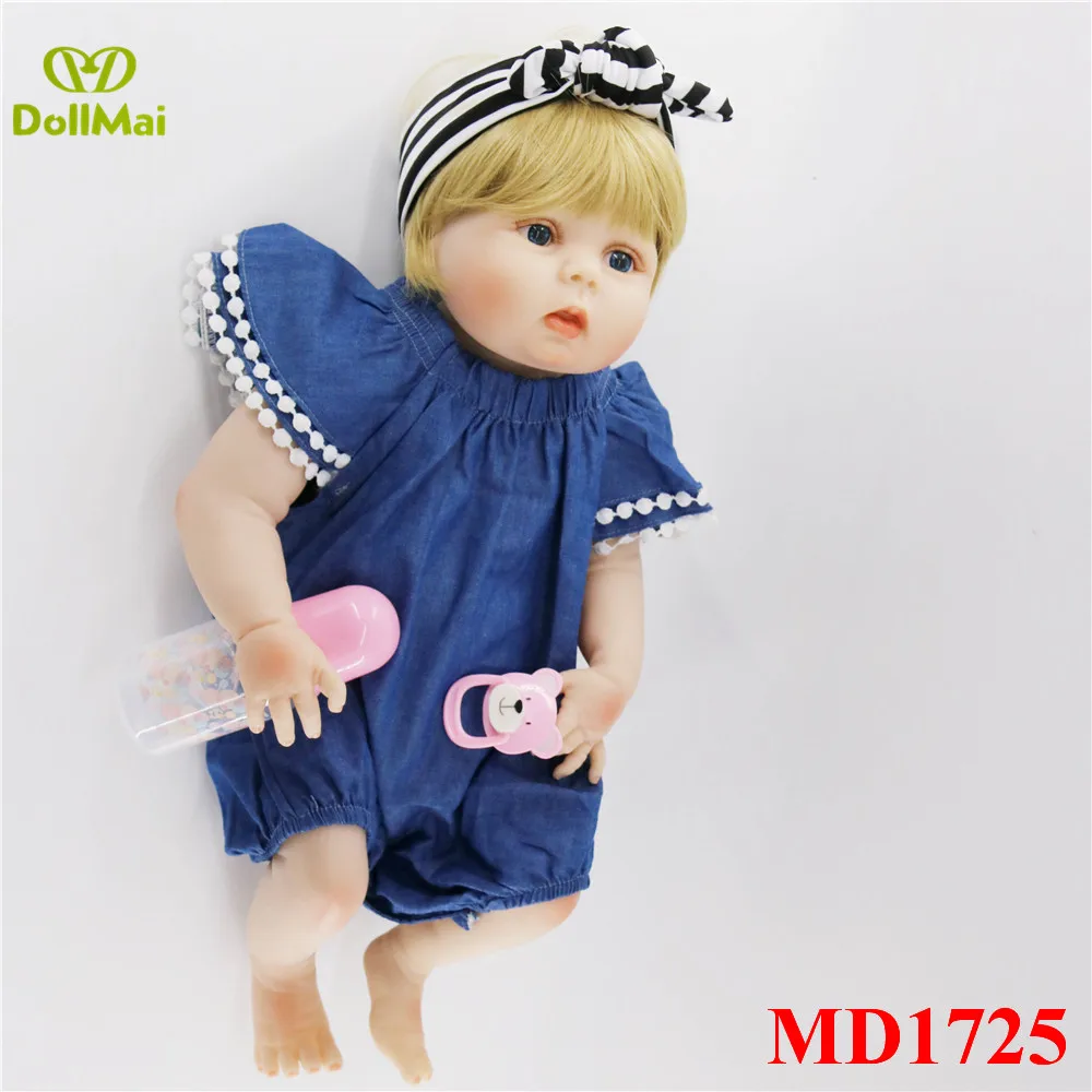 Кукла новорожденная силиконовая со светлыми волосами 57 см | Игрушки и хобби