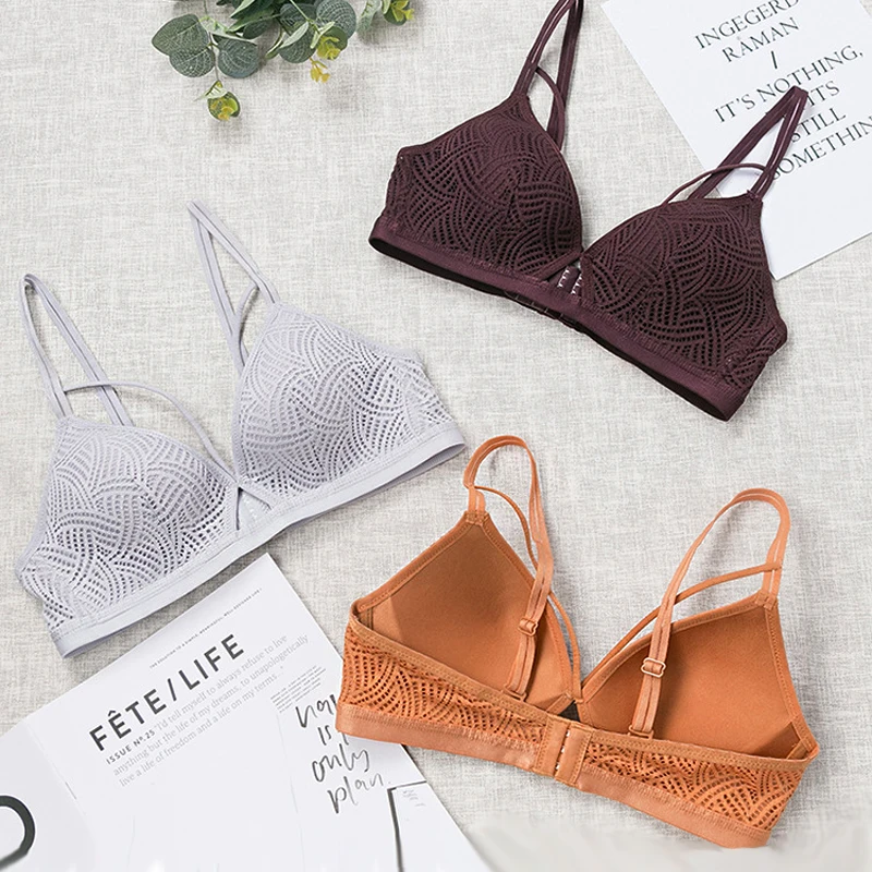 Сексуальный кружевной бюстгальтер женское белье дышащие беспроводные