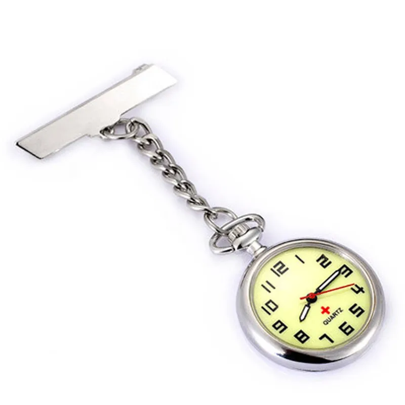 Подвесные карманные кварцевые часы Doctor Moonlight с красным крестом и брошью для