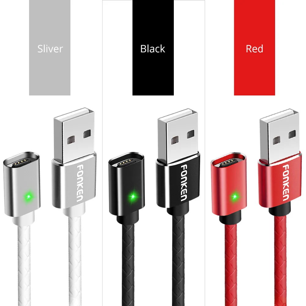Магнитный кабель FONKEN для быстрой зарядки, магнитный Micro USB и type-C кабель для синхронизации данных, кабели для телефонов, быстрая зарядка, магнитный кабель для зарядки