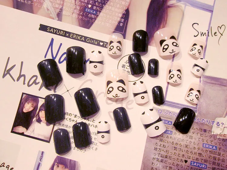 

24PCS Nail product fake nails brief paragraph Lovely false nail(Contains no glue)