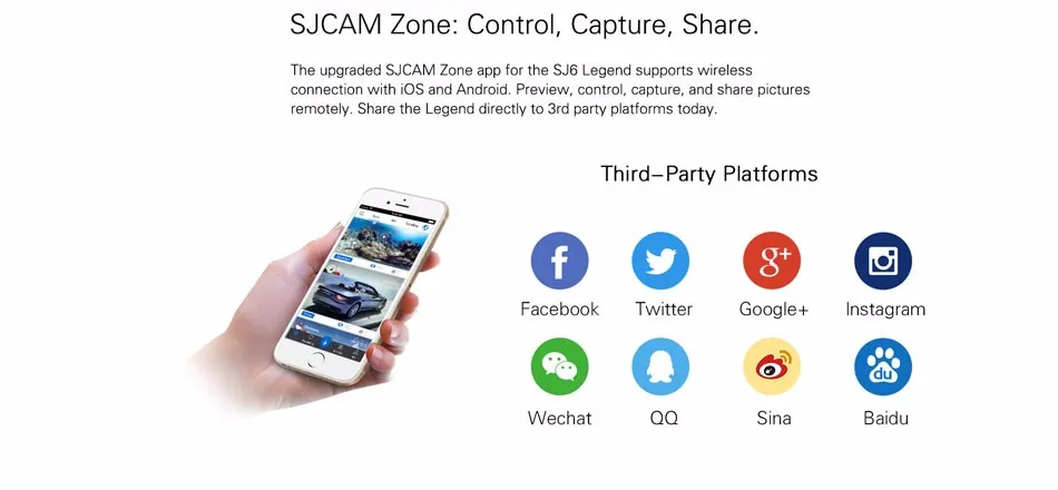 SJCAM SJ6 Легенда экшн камера Спорт DV Wi-Fi Notavek 96660 4 К 24fps Ultra HD Водонепроницаемый 2.0 Дюймов Сенсорный Экран SJ Cam Действий Камеры