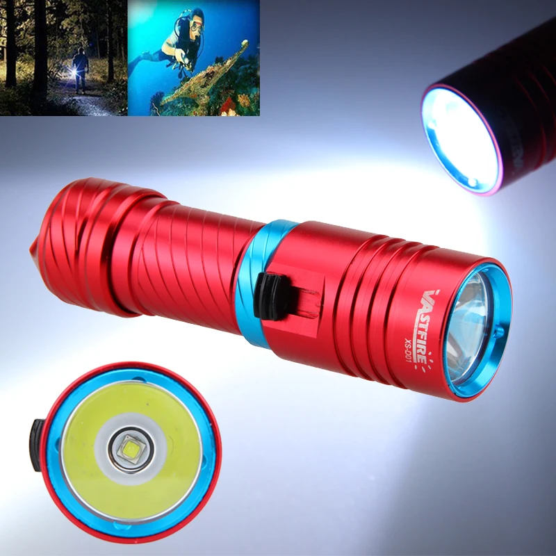 Водонепроницаемый 5000LM светодиодный фонарик для ныряния с аквалангом и трубкой
